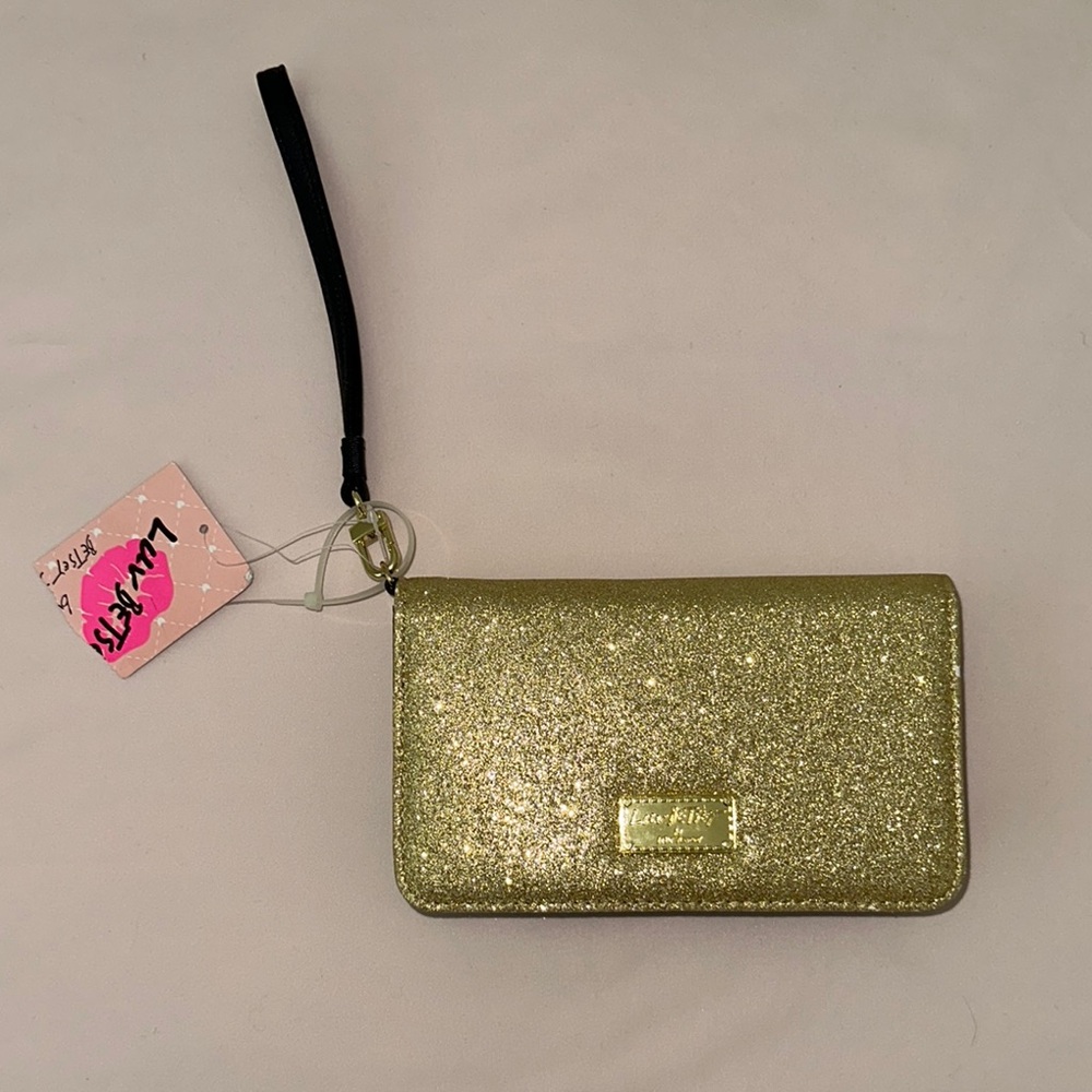 Betsy Johnson Gold Glitter Wristlet